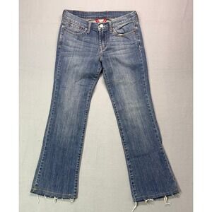 Y2K‎ Lucky Brand Womens Jeans Bootcut Distressed Hem Blue Denim Size 6 28 Boho
